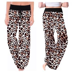🌿Cheetah Wide Leg Lounge Pants